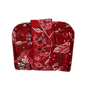 Stephanie Dawn Red & White Cotton Floral Paisley Compact Lightweight Wallet